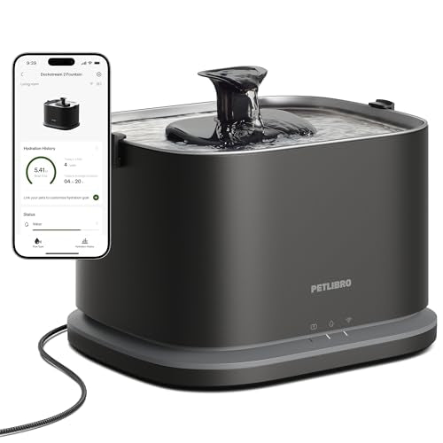 WiFi Smart Pet Water Fountain with Stainless Steel Tray & App Monitoring