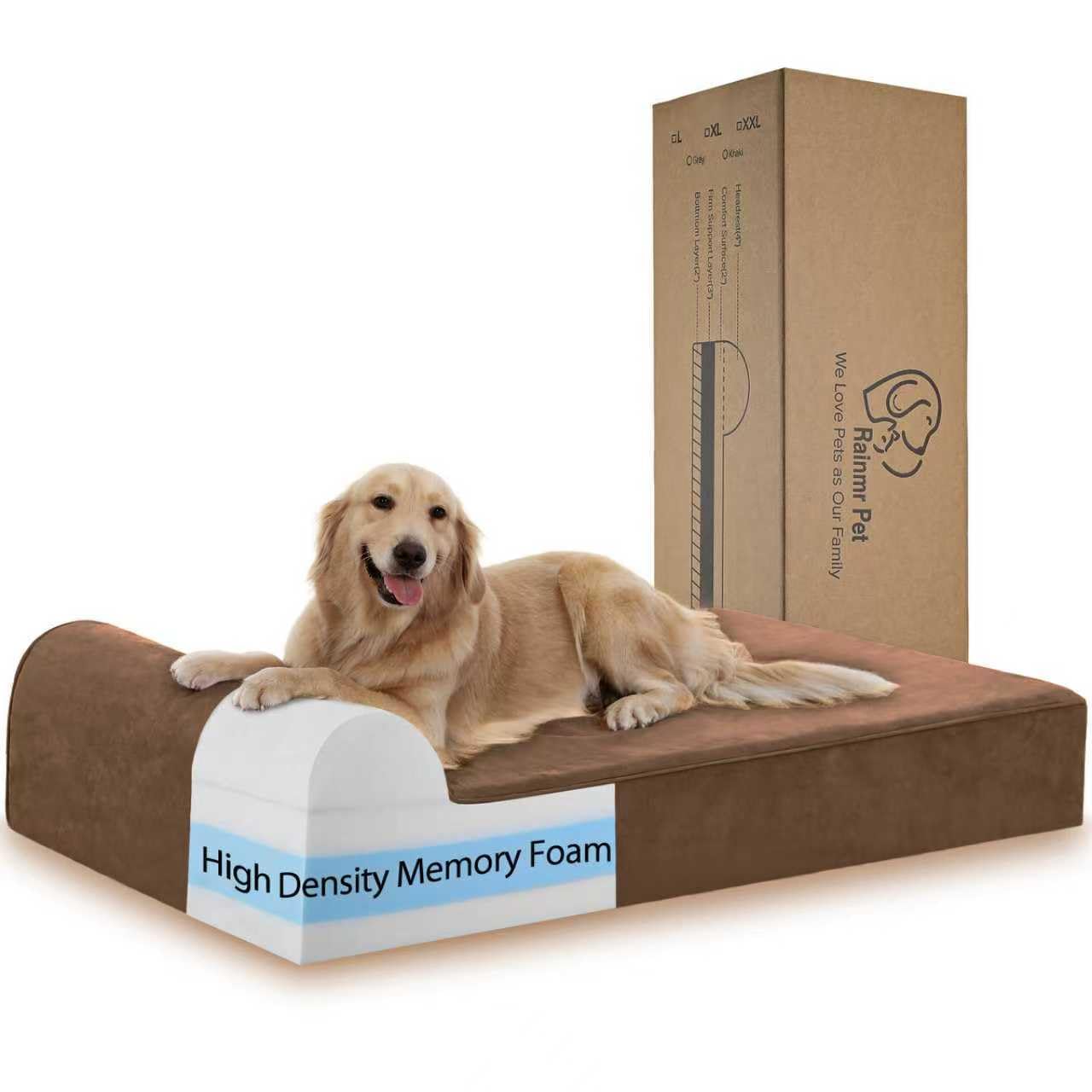 Orthopedic Memory Foam Dog Bed with Washable Cover & Non-Slip Bottom