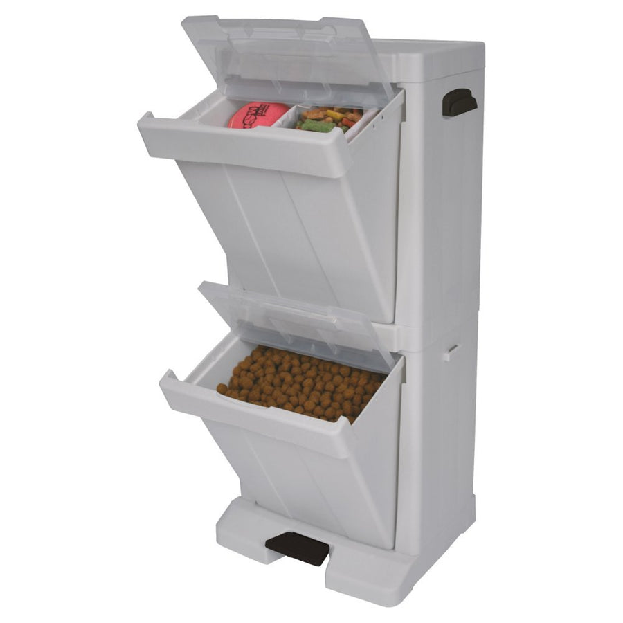 Pet Food Storage Tower with Scoop & Foot Pedal