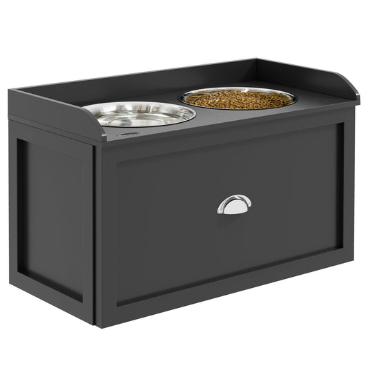 Dog Feeding Station with Storage Drawer & Elevated Bowls