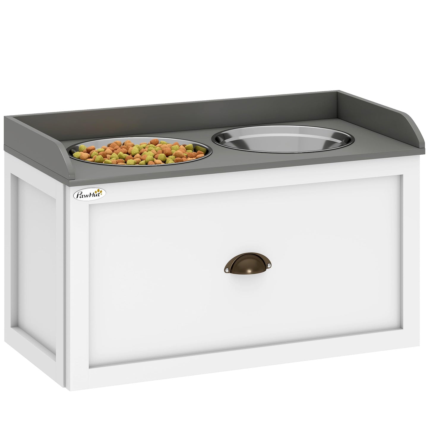 Dog Feeding Station with Storage Drawer & Elevated Bowls