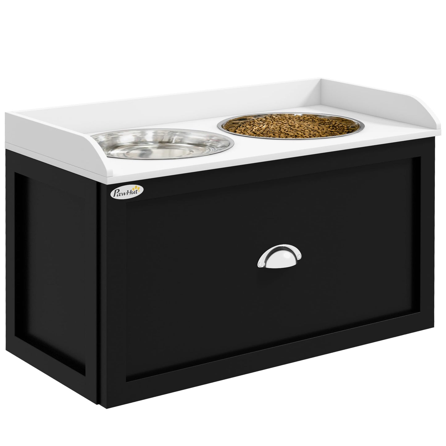 Dog Feeding Station with Storage Drawer & Elevated Bowls