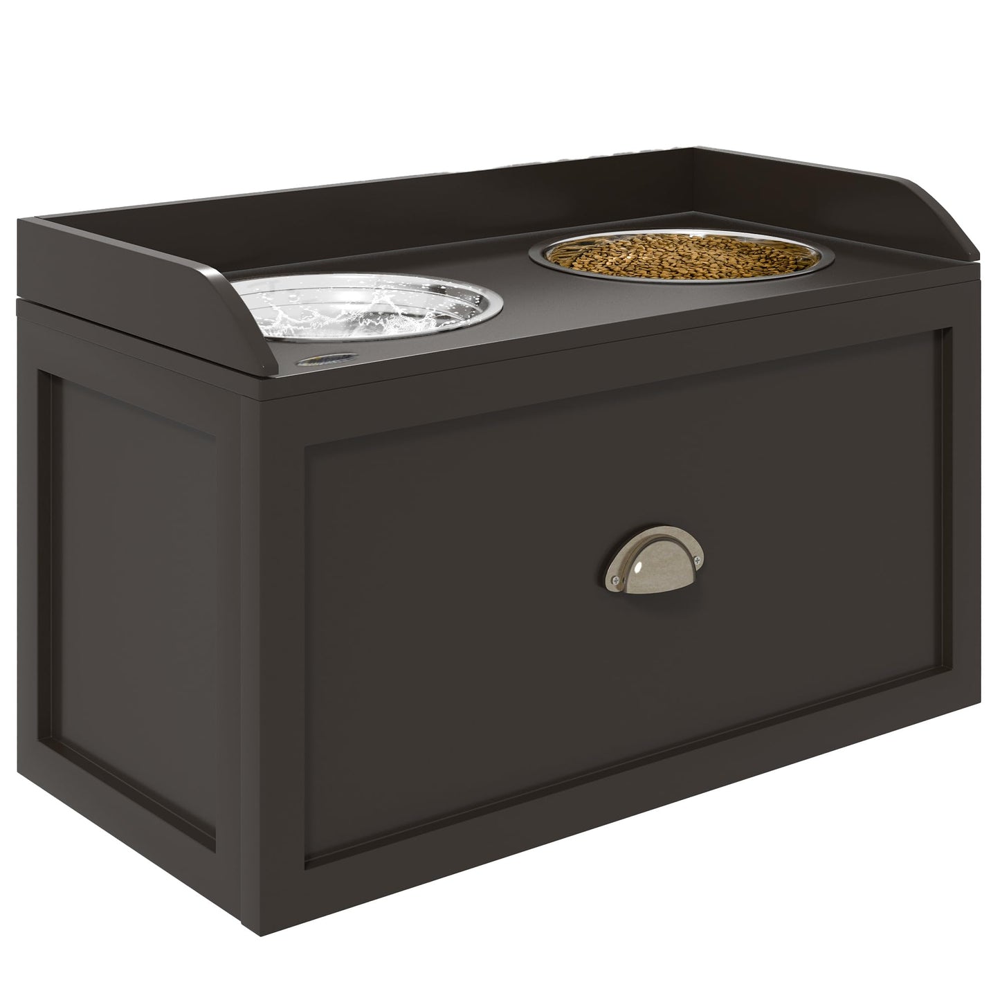 Dog Feeding Station with Storage Drawer & Elevated Bowls