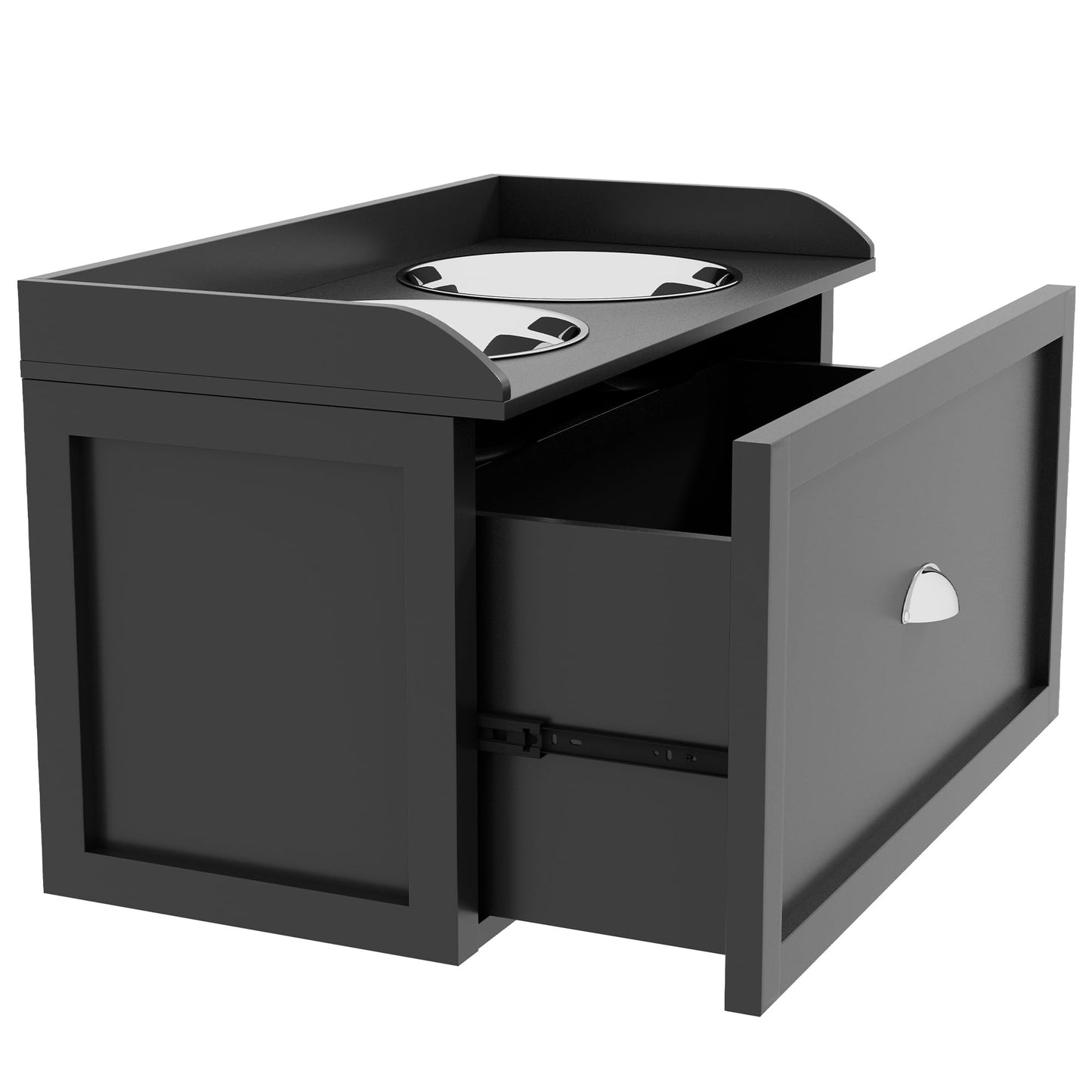 Dog Feeding Station with Storage Drawer & Elevated Bowls