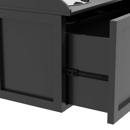 Dog Feeding Station with Storage Drawer & Elevated Bowls