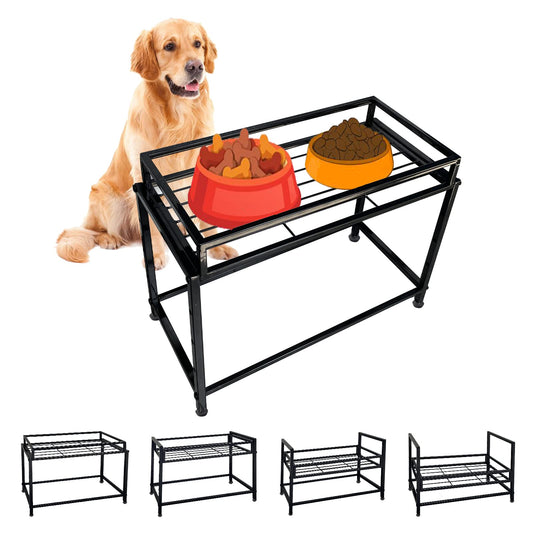 Adjustable Elevated Dog & Cat Bowl Stand for Existing Bowls