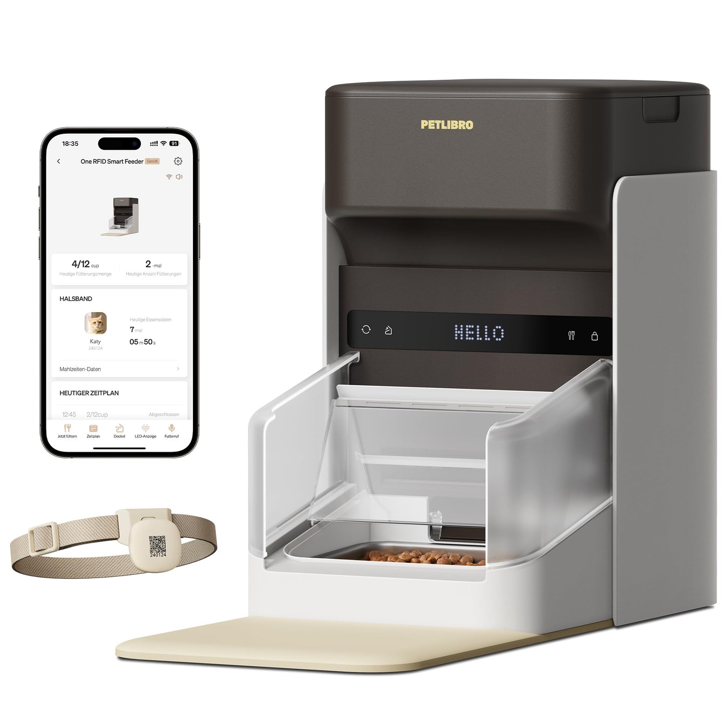 RFID Automatic Cat Feeder with Collar Tag Access Control