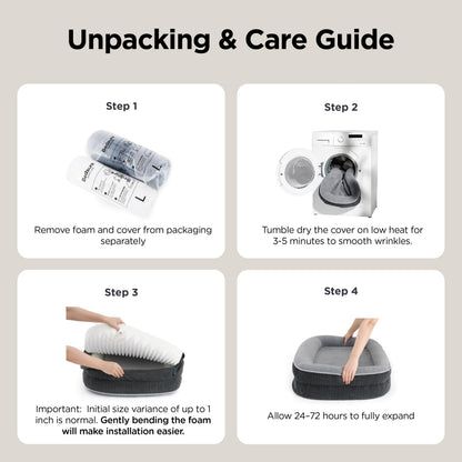 Orthopedic Oval Bolster Dog Bed with Washable Waterproof Cover
