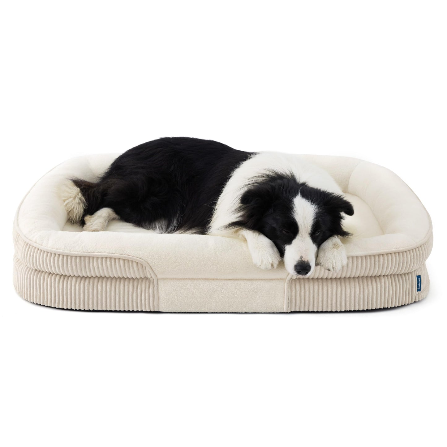 Orthopedic Oval Bolster Dog Bed with Washable Waterproof Cover