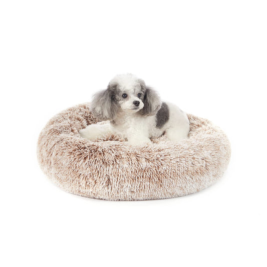 Calming Donut Pet Bed – Fluffy Washable Anti-Anxiety Dog & Cat Bed