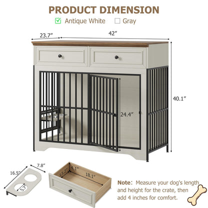 42" Modern Dog Crate Furniture