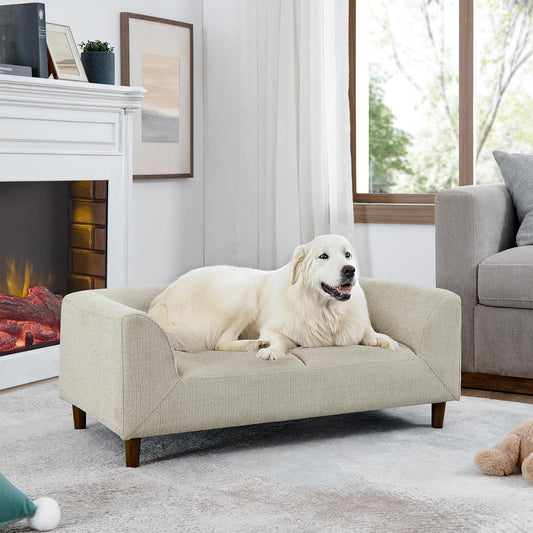 Elevated Dog Sofa Bed with Tufted Cushion for Small & Medium Dogs – 38.9"