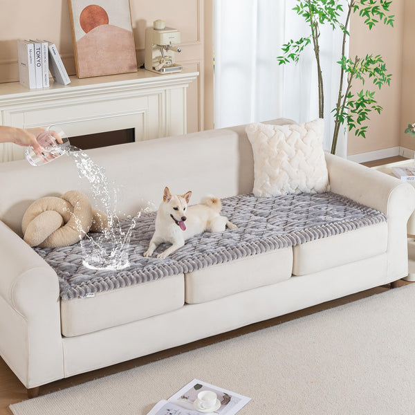 Waterproof Fuzzy Couch Cover for Dogs – Washable Non-Slip Furniture Protector