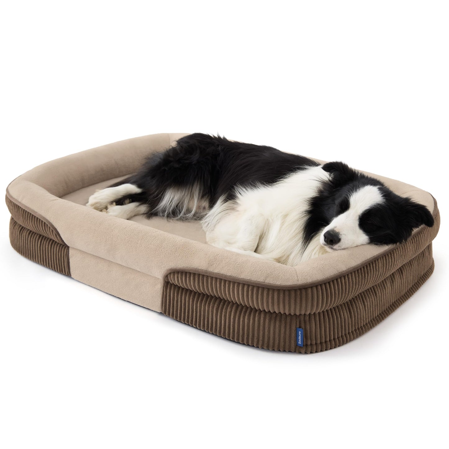 Orthopedic Oval Bolster Dog Bed with Washable Waterproof Cover