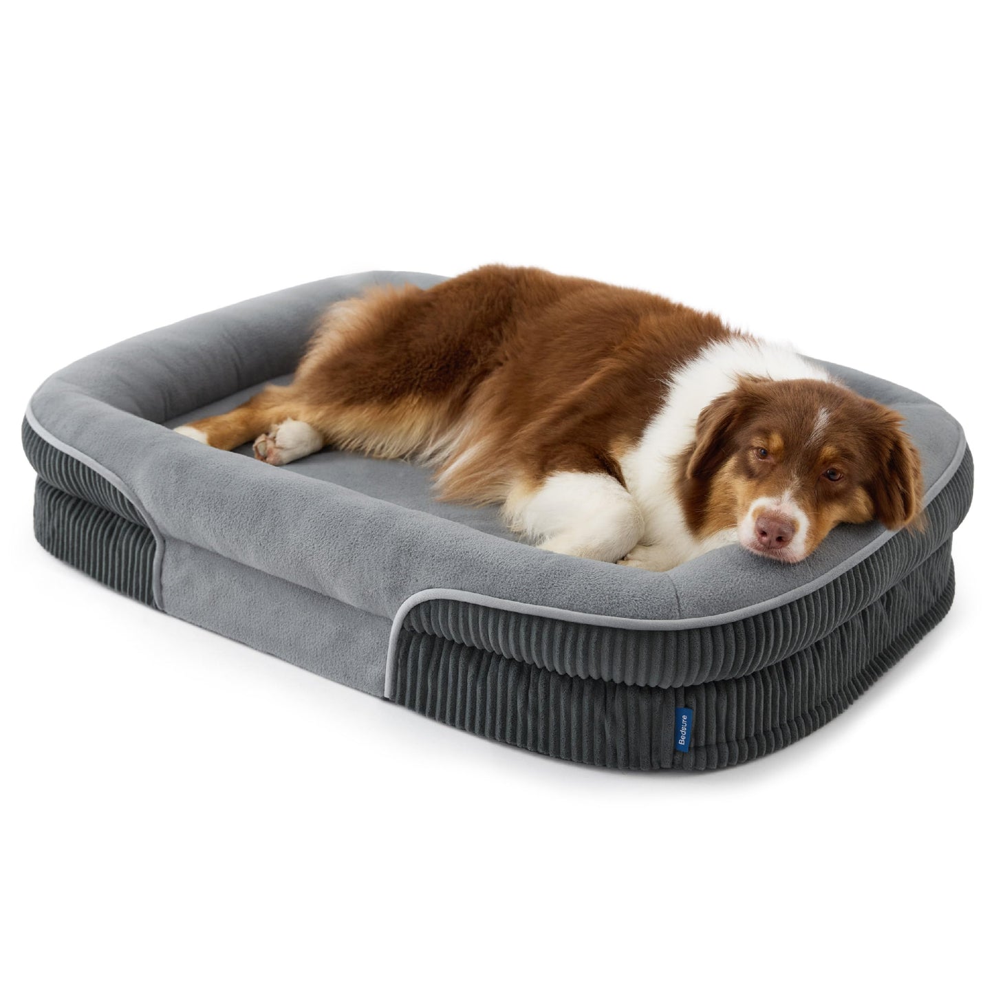 Orthopedic Oval Bolster Dog Bed with Washable Waterproof Cover