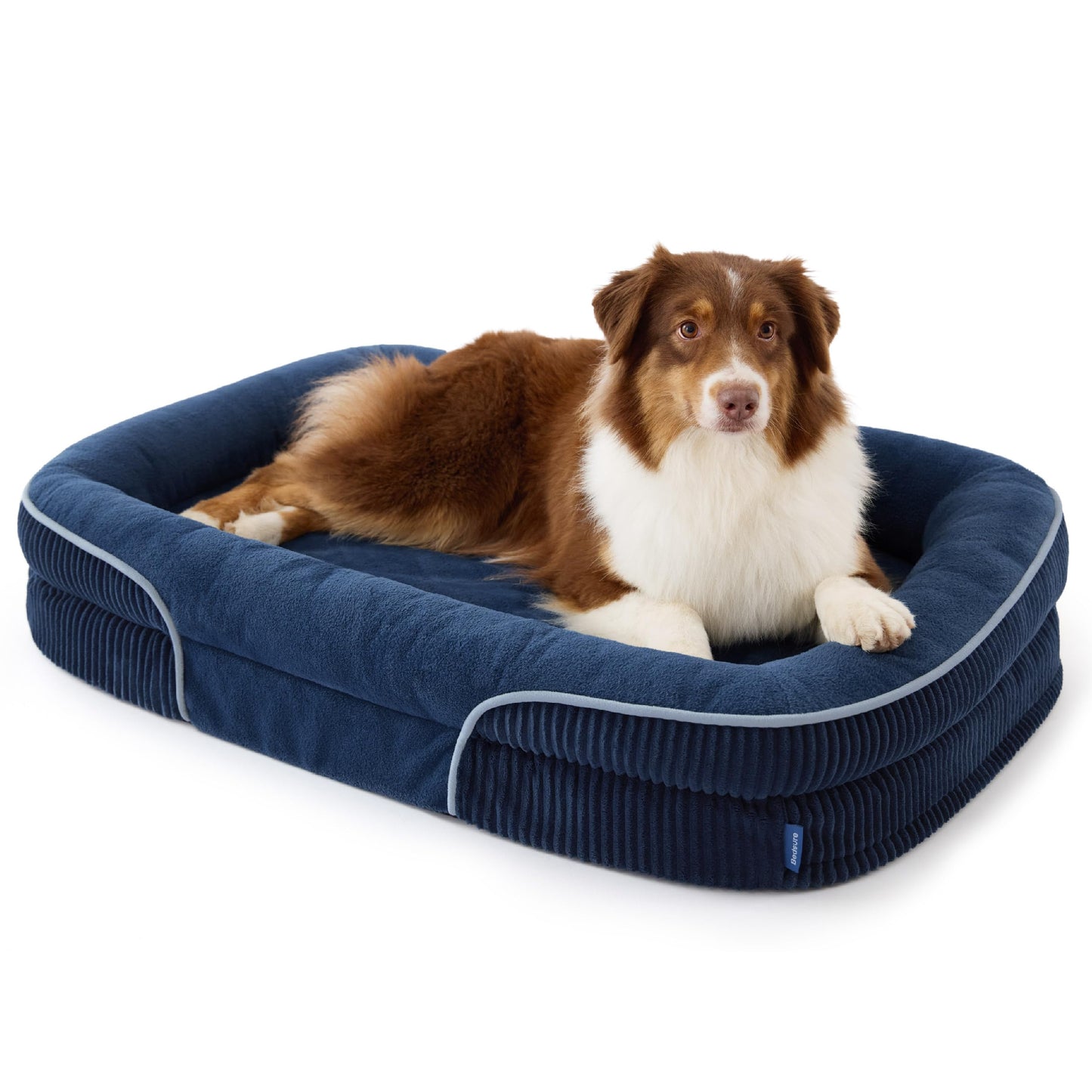 Orthopedic Oval Bolster Dog Bed with Washable Waterproof Cover